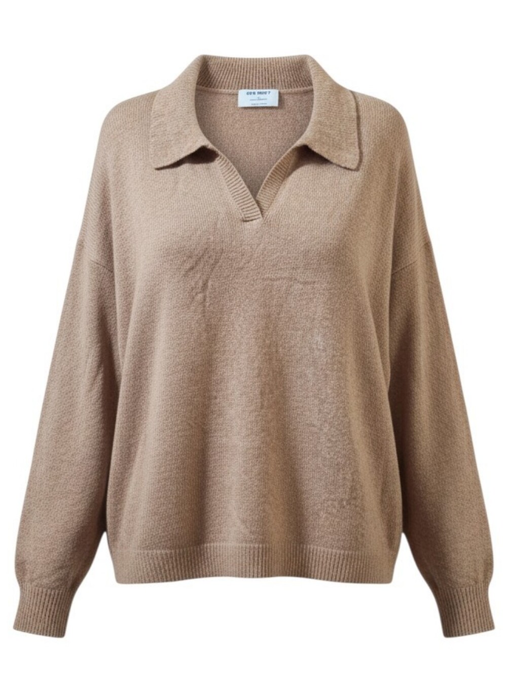 Old Navy Taupe Polo V-Neck Sweater